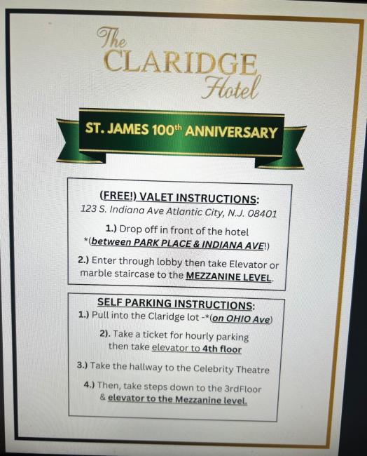 parking-for-st-james-100th-anniversary-dinner